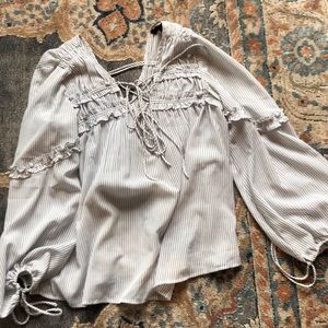 Blue and white stripe blouse